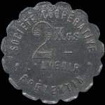 Jeton de 2 kg en zinc nickelé de L'Avenir Fréventin - Société Coopérative à Frévent (62270 - Pas-de-Calais) - avers