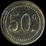 Jeton de 50 centimes émis par Mussat - Gagny (93220 - Seine-Saint-Denis) - revers