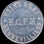Jeton de 5 centimes de l'Usine � gaz E.C.F.M. � Gennevilliers (92230 - Hauts-de-Seine) - avers
