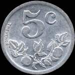 Jeton de 5 centimes de l'Union Commerciale de Gournay-en-Bray (76220 - Seine-Maritime) - revers