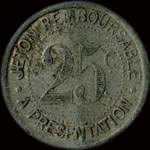 Jeton de 25 centimes de la Soci�t� Grand'Combienne d'Alimentation � La Grand-Combe (30110 - Gard) - revers