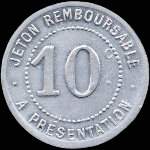 Jeton de 10 centimes de la Soci�t� Grand'Combienne d'Alimentation � La Grand-Combe (30110 - Gard) - revers