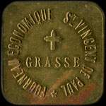 Jeton de 5 centimes du Fourneau Economique Saint-Vincent-de-Paul à Grasse (06130 - Alpes-Maritimes) - avers