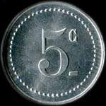 Jeton de 5 centimes de la Soci�t� Anonyme des Bains de Mer du Grau-du-Roi (30240 - Gard) - revers