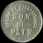 Jeton de pain du Bureau de Bienfaisance de la Ville de Guise (02120 - Aisne) - revers