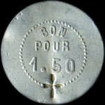 Jeton de 1,50 franc du Foyer Militaire du D�p�t 133 (Montlu�on) - revers