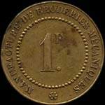 Jeton de 1 franc de la Manufacture de Broderies M�caniques Julien Daltroff � Harly (02100 - Aisne) - revers
