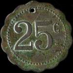 Jeton de 25 centimes de A. T au Havre (76550 - Seine-Maritime) - revers