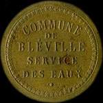 Jeton de 75 centimes de la Commune de Bléville - Service des Eaux au Havre (76550 - Seine-Maritime) - avers