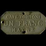 Jeton de 1 franc du Café Tortoni au Havre (76550 - Seine-Maritime) - revers
