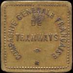 Jeton de 20 centimes en frappe médaille de la Compagnie Générale Française de Tramways au Havre (76550 - Seine-Maritime) - avers