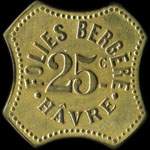 Jeton de 25 centimes des Folies Bergère au Havre (76550 - Seine-Maritime) - revers