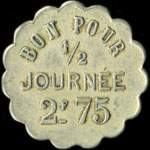Jeton Bon pour 1/2 journée 2,75 francs - Lauritz Andersen au Havre (76550 - Seine-Maritime) - revers