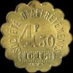 Jeton de 4,50 francs n° 1615 de la Société d'Affrètements au Havre (76550 - Seine-Maritime) - avers