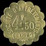 Jeton de 4,50 francs n° 1675 de la Société d'Affrètements au Havre (76550 - Seine-Maritime) - avers