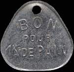 Jeton bon pour 1 kg de pain de la Meunerie Boulangerie de l'Hempempont � Hem (59510 - Nord) - revers