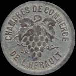 Jeton de 5 centimes en zinc des Chambres de Commerce de l'Hérault (34 - Département) - avers