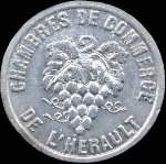 Jeton de 5 centimes en aluminium des Chambres de Commerce de l'Hérault (34 - Département) - avers