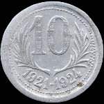 Jeton de 10 centimes 1921-1924 des Chambres de Commerce de l'Hérault (34 - Département) - revers