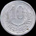Jeton de 10 centimes 1921-1924 des Chambres de Commerce de l'H�rault (34 - D�partement) - revers