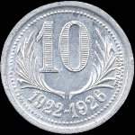 Jeton de 10 centimes 1922-1926 des Chambres de Commerce de l'Hérault (34 - Département) - revers