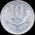 Jeton de 10 centimes 1922-1926 des Chambres de Commerce de l'H�rault (34 - D�partement) - revers