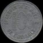 Jeton de 10 centimes des Chambres de Commerce de l'Hérault (34 - Département) - revers
