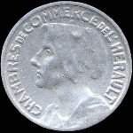 Jeton de 25 centimes 1920-1924 avec signature Thevenon des Chambres de Commerce de l'Hérault (34 - Département) - avers