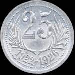 Jeton de 25 centimes 1922-1926 des Chambres de Commerce de l'H�rault (34 - D�partement) - revers