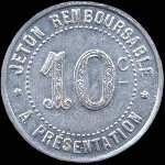Jeton de 10 centimes 1922 du Syndicat de l'Alimentation en Gros de l'H�rault (34 - D�partement) - revers