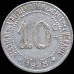 Jeton de 10 centimes 1923 du Syndicat de l'Alimentation en Gros de l'Hérault (34 - Département) - avers