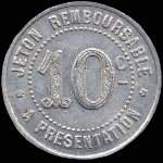 Jeton de 10 centimes 1923 du Syndicat de l'Alimentation en Gros de l'Hérault (34 - Département) - revers