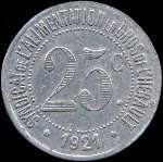Jeton de 25 centimes 1921 du Syndicat de l'Alimentation en Gros de l'Hérault (34 - Département) - avers