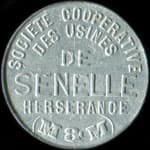 Jeton de 1 franc de la Soci�t� Coop�rative des Usines de Senelle � Herserange (54440 - Meurthe-et-Moselle) - avers
