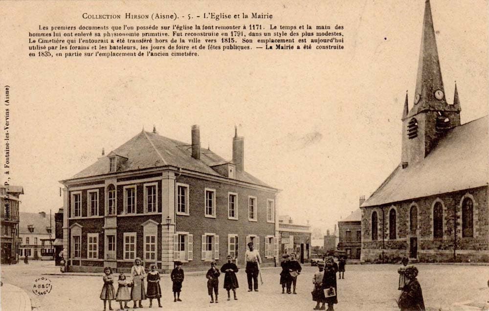 Hirson (02500 - Aisne) - L'Eglise et la Mairie
