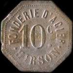 Jeton de 10 centimes de la Fonderie d'Acier d'Hirson (02500 - Aisne) - revers