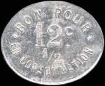 Jeton de 12 1/2 centimes du Caf� Duplanil � l'Horme (42152 - Loire) - revers