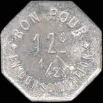 Jeton de 12 1/2 centimes du Caf� Guichard � l'Horme (42152 - Loire) - revers