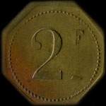 Jeton de 2 francs �mis par La Plage de l'Isle-Adam � L'Isle-Adam (95290 - Val d'Oise) - revers