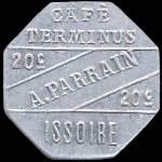 Jeton de 20 centimes émis par le Café Terminus - A.Parrain - Issoire (63500 - Puy-de-Dôme) - avers