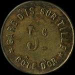 Jeton de 5 centimes �mis par la Gare d'Is-sur-Tille (21120 - C�te-d'Or) - revers