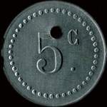 Jeton de 5 centimes �mis par Saint-Etienne d'Issy � Issy-les-Moulineaux (92130 - Hauts-de-Seine) - revers