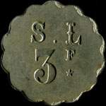 Jeton de 3 francs �mis par L.Sauvageot � Issy-les-Moulineaux (92130 - Hauts-de-Seine) - revers