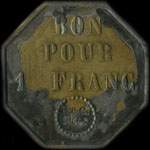 Jeton de 1 franc �mis par Bourgeois Jne - Ivry-sur-Seine (94200 - Val-de-Marne) - revers