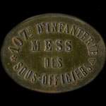 Jeton de 20 centimes du Mess des Sous-Officiers du 107e Régiment d'Infanterie - avers