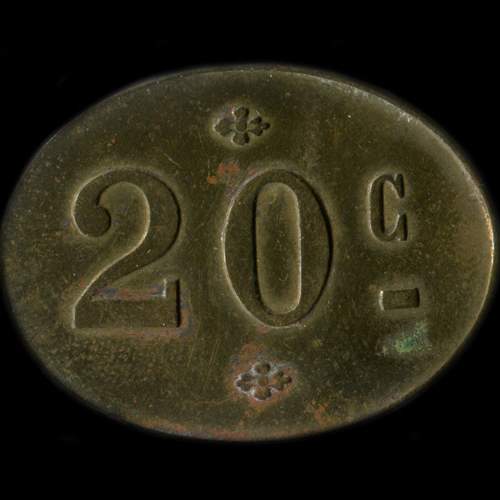 Jeton de 20 centimes du Mess des Sous-Officiers du 107e R�giment d'Infanterie - revers