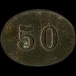 Jeton de 50 centimes du Mess des Sous-Officiers du 107e R�giment d'Infanterie - revers