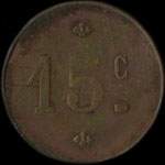 Jeton de 15 centimes du Mess des Sous-Officiers - Portion Centrale du 138e R�giment d'Infanterie - revers