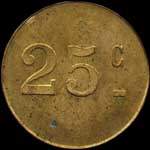 Jeton de 25 centimes du Mess des Sous-Officiers du 138e R�giment d'Infanterie - revers