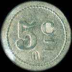 Jeton de 5 centimes du Mess des Sous-Officiers du 142e R�giment d'Infanterie - revers